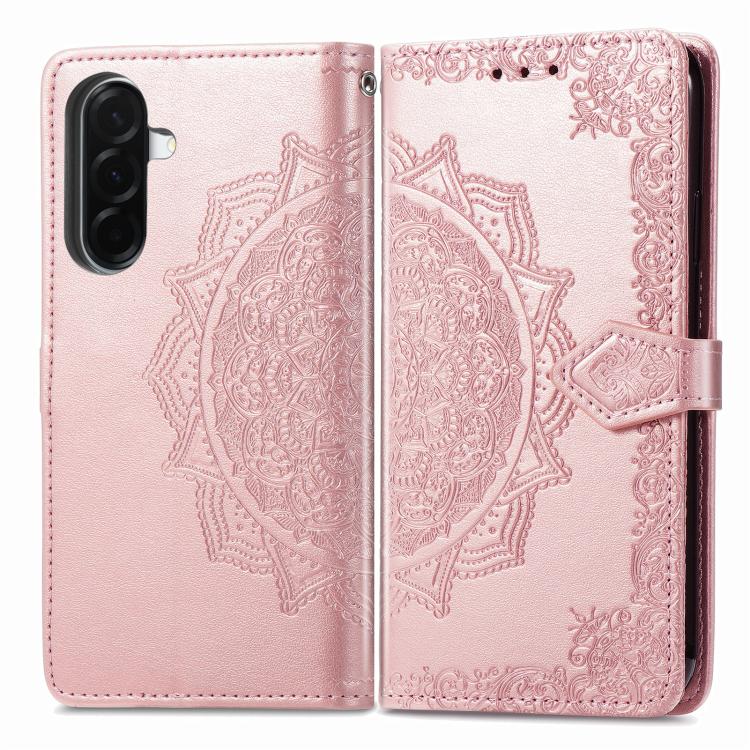 Mandala Flower Embossed Leather Phone Case, For Samsung Galaxy A57 5G, For Samsung Galaxy A37 5G, For Samsung Galaxy S25 Edge 5G, For Samsung Galaxy A56 5G