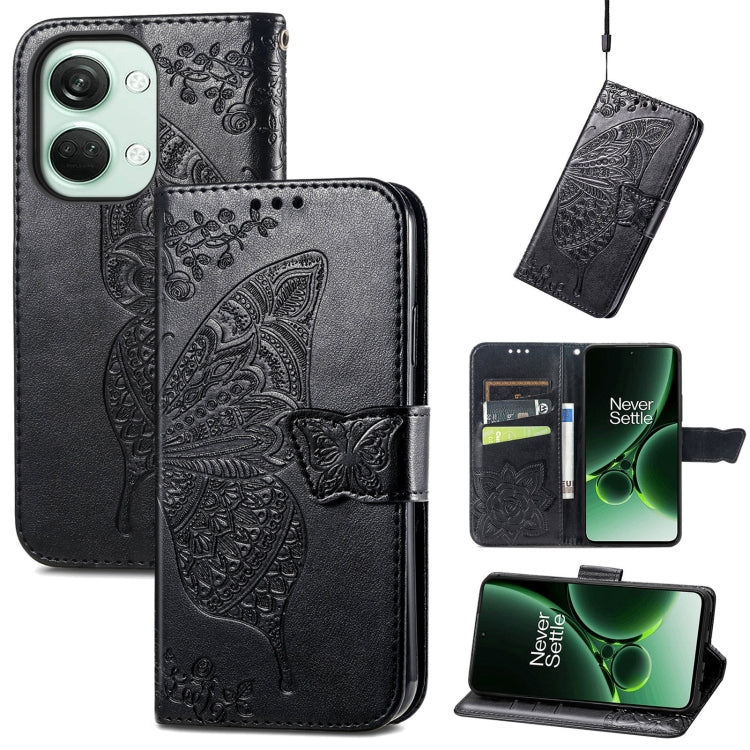Butterfly Love Flower Embossed Leather Phone Case, For OnePlus 15, For OnePlus Ace 3 Pro, For OnePlus Nord 3