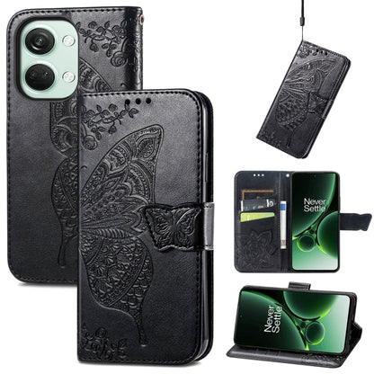 Butterfly Love Flower Embossed Leather Phone Case, For OnePlus 15, For OnePlus Ace 3 Pro, For OnePlus Nord 3