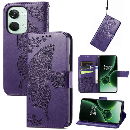 Butterfly Love Flower Embossed Leather Phone Case, For OnePlus 15, For OnePlus Ace 3 Pro, For OnePlus Nord 3