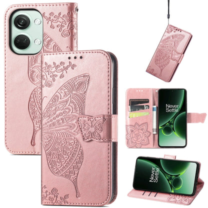 Butterfly Love Flower Embossed Leather Phone Case, For OnePlus 15, For OnePlus Ace 3 Pro, For OnePlus Nord 3