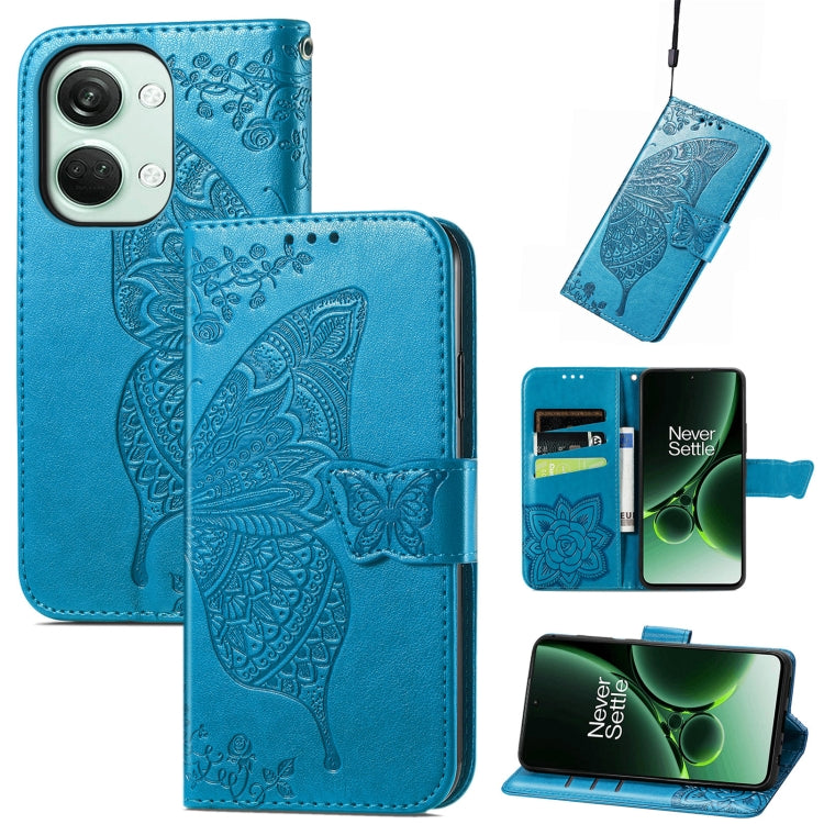 Butterfly Love Flower Embossed Leather Phone Case, For OnePlus 15, For OnePlus Ace 3 Pro, For OnePlus Nord 3