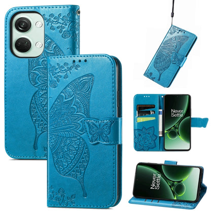 Butterfly Love Flower Embossed Leather Phone Case, For OnePlus 15, For OnePlus Ace 3 Pro, For OnePlus Nord 3