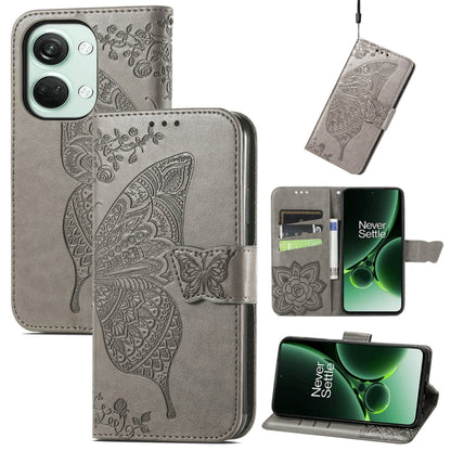 Butterfly Love Flower Embossed Leather Phone Case, For OnePlus 15, For OnePlus Ace 3 Pro, For OnePlus Nord 3