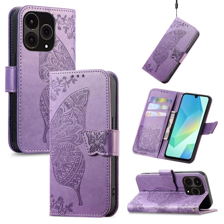 Butterfly Love Flower Embossed Leather Phone Case, For OnePlus 15, For OnePlus Ace 3 Pro, For OnePlus Nord 3