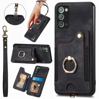 Retro Skin-feel Ring Multi-card Wallet Phone Case, For Samsung Galaxy S23 FE 5G, For Samsung Galaxy Note20  Ultra, For Samsung Galaxy Note20, For Samsung Galaxy Note10