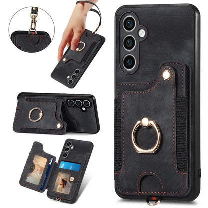 Retro Skin-feel Ring Multi-card Wallet Phone Case, For Samsung Galaxy S23 FE 5G, For Samsung Galaxy Note20  Ultra, For Samsung Galaxy Note20, For Samsung Galaxy Note10