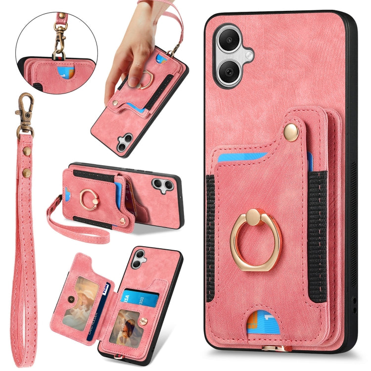 Retro Skin-feel Ring Multi-card Wallet Phone Case, For Samsung Galaxy A15, For Samsung Galaxy A05, For Samsung Galaxy A05s, For Samsung Galaxy A25