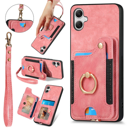 Retro Skin-feel Ring Multi-card Wallet Phone Case, For Samsung Galaxy A15, For Samsung Galaxy A05, For Samsung Galaxy A05s, For Samsung Galaxy A25