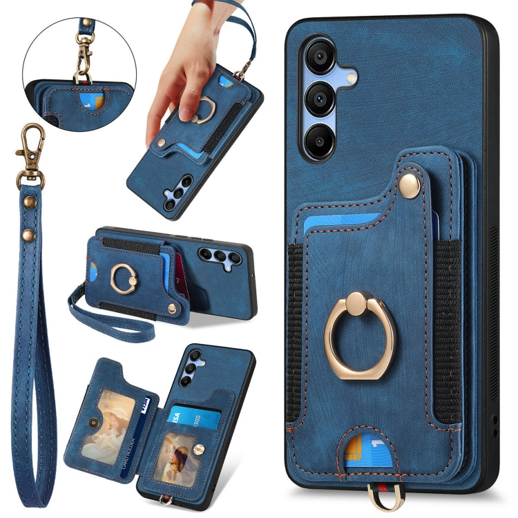Retro Skin-feel Ring Multi-card Wallet Phone Case, For Samsung Galaxy A15, For Samsung Galaxy A05, For Samsung Galaxy A05s, For Samsung Galaxy A25