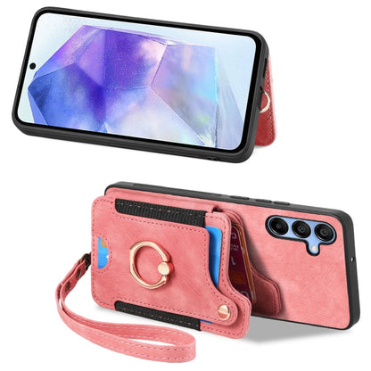 Retro Skin-feel Ring Multi-card Wallet Phone Case, For Samsung Galaxy A55, For Samsung Galaxy A35, For Samsung Galaxy S24 Ultra 5G, For Samsung Galaxy S24+ 5G