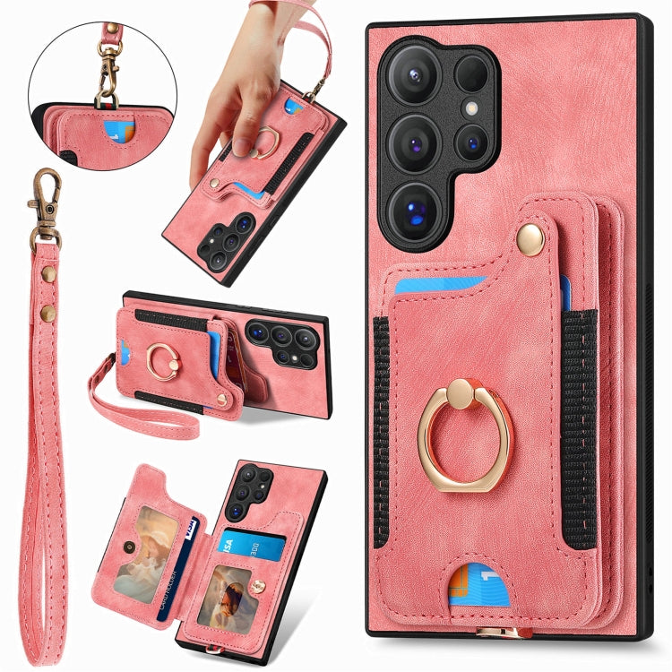 Retro Skin-feel Ring Multi-card Wallet Phone Case, For Samsung Galaxy A36, For Samsung Galaxy S25 5G, For Samsung Galaxy S25+ 5G, For Samsung Galaxy S25 Ultra 5G