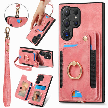 Retro Skin-feel Ring Multi-card Wallet Phone Case, For Samsung Galaxy A36, For Samsung Galaxy S25 5G, For Samsung Galaxy S25+ 5G, For Samsung Galaxy S25 Ultra 5G