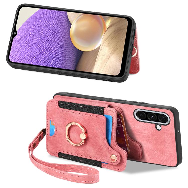 Retro Skin-feel Ring Multi-card Wallet Phone Case, For Samsung Galaxy A36, For Samsung Galaxy S25 5G, For Samsung Galaxy S25+ 5G, For Samsung Galaxy S25 Ultra 5G