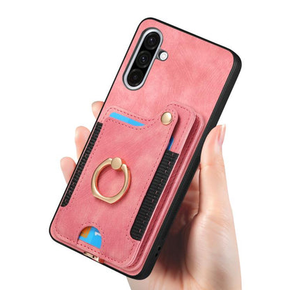 Retro Skin-feel Ring Multi-card Wallet Phone Case, For Samsung Galaxy A36, For Samsung Galaxy S25 5G, For Samsung Galaxy S25+ 5G, For Samsung Galaxy S25 Ultra 5G