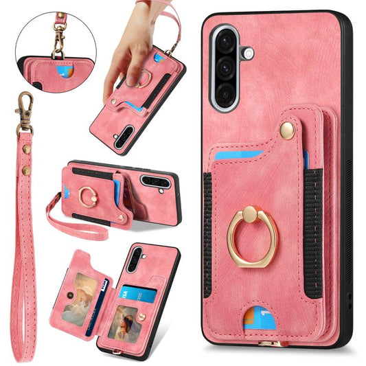 Retro Skin-feel Ring Multi-card Wallet Phone Case, For Samsung Galaxy A36, For Samsung Galaxy S25 5G, For Samsung Galaxy S25+ 5G, For Samsung Galaxy S25 Ultra 5G