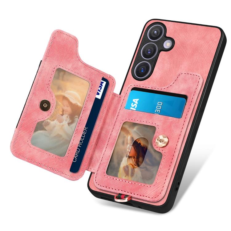Retro Skin-feel Ring Multi-card Wallet Phone Case, For Samsung Galaxy A57 5G, For Samsung Galaxy A37 5G, For Samsung Galaxy S25 Edge 5G, For Samsung Galaxy A56 5G