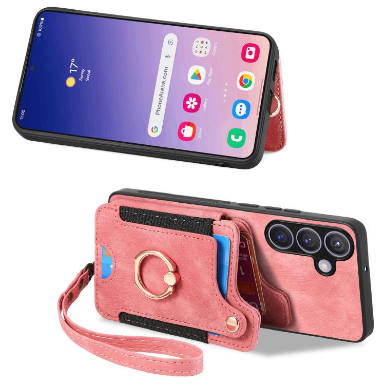 Retro Skin-feel Ring Multi-card Wallet Phone Case, For Samsung Galaxy A57 5G, For Samsung Galaxy A37 5G, For Samsung Galaxy S25 Edge 5G, For Samsung Galaxy A56 5G