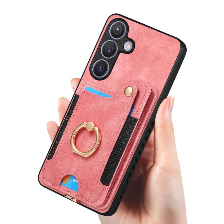 Retro Skin-feel Ring Multi-card Wallet Phone Case, For Samsung Galaxy A57 5G, For Samsung Galaxy A37 5G, For Samsung Galaxy S25 Edge 5G, For Samsung Galaxy A56 5G