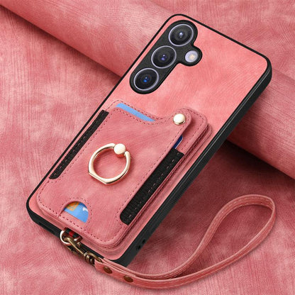 Retro Skin-feel Ring Multi-card Wallet Phone Case, For Samsung Galaxy A57 5G, For Samsung Galaxy A37 5G, For Samsung Galaxy S25 Edge 5G, For Samsung Galaxy A56 5G