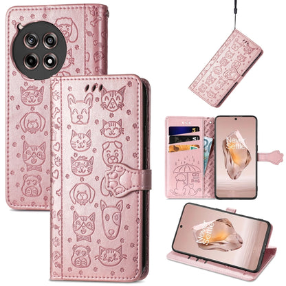 Cat and Dog Embossed Leather Phone Case, For Oneplus Ace 6 Ultra, For OnePlus Ace 3, For OnePlus 12R