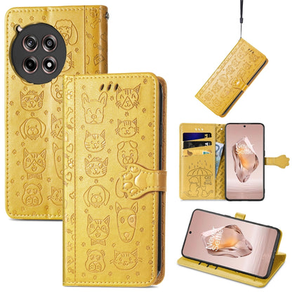 Cat and Dog Embossed Leather Phone Case, For Oneplus Ace 6 Ultra, For OnePlus Ace 3, For OnePlus 12R