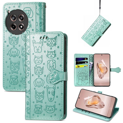 Cat and Dog Embossed Leather Phone Case, For Oneplus Ace 6 Ultra, For OnePlus Ace 3, For OnePlus 12R