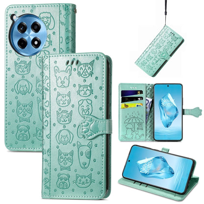 Cat and Dog Embossed Leather Phone Case, For Oneplus Ace 6 Ultra, For OnePlus Ace 3, For OnePlus 12R