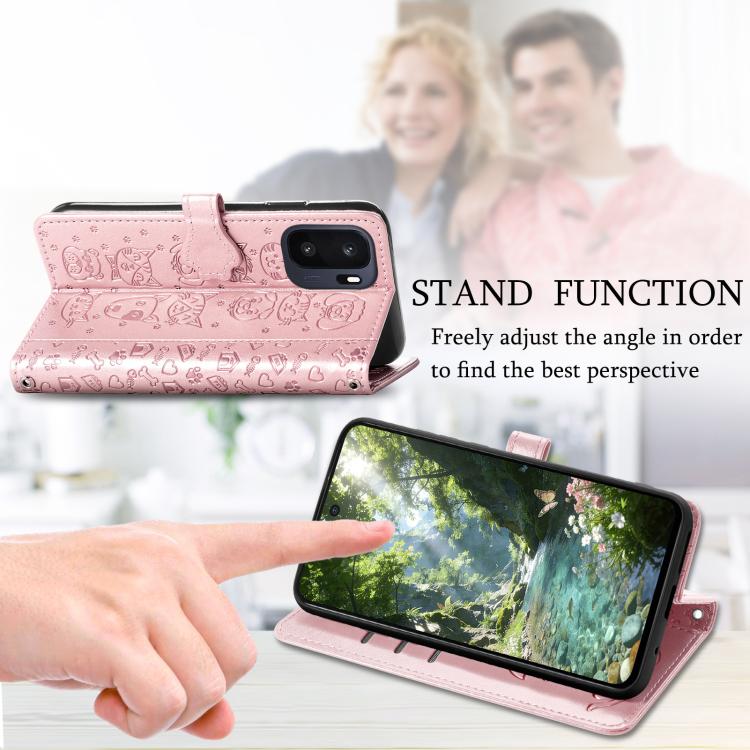 Cat and Dog Embossed Leather Phone Case, For Oneplus Ace 6 Ultra, For OnePlus Ace 3, For OnePlus 12R