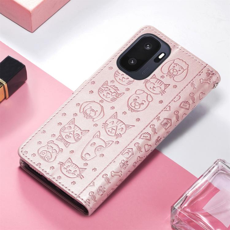 Cat and Dog Embossed Leather Phone Case, For Oneplus Ace 6 Ultra, For OnePlus Ace 3, For OnePlus 12R