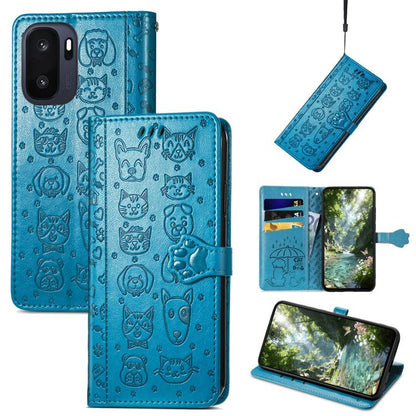 Cat and Dog Embossed Leather Phone Case, For Oneplus Ace 6 Ultra, For OnePlus Ace 3, For OnePlus 12R