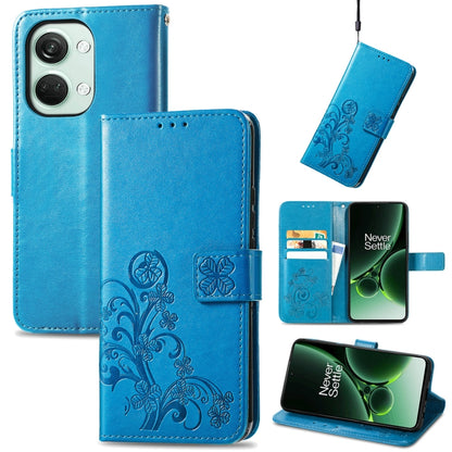 Four-leaf Clasp Embossed Buckle Leather Phone Case, For OnePlus Ace 6 Ultra, For OnePlus Nord 3
