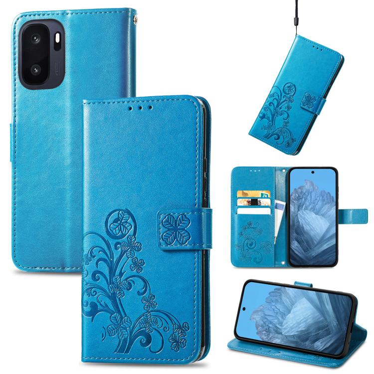 Four-leaf Clasp Embossed Buckle Leather Phone Case, For OnePlus Ace 6 Ultra, For OnePlus Nord 3