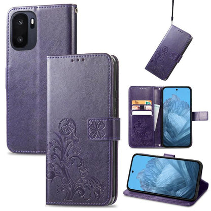 Four-leaf Clasp Embossed Buckle Leather Phone Case, For OnePlus Ace 6 Ultra, For OnePlus Nord 3