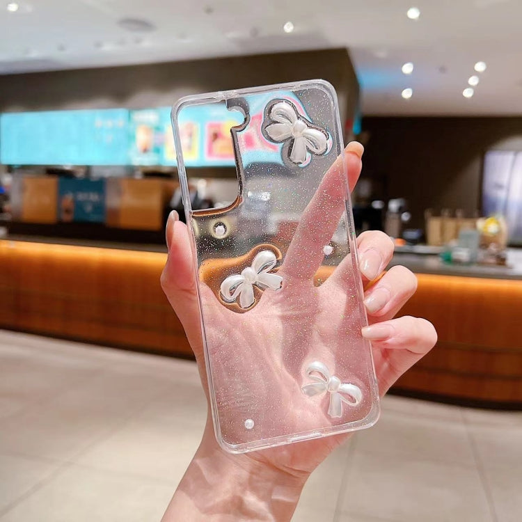 Pearl Bow Glitter Epoxy TPU Phone Case, For Samsung Galaxy S25 5G, For Samsung Galaxy S25+ 5G, For Samsung Galaxy S25 Ultra 5G, For Samsung Galaxy S24 FE 5G, For Samsung Galaxy S24 Ultra 5G, For Samsung Galaxy S24+ 5G, For Samsung Galaxy S24 5G        ...