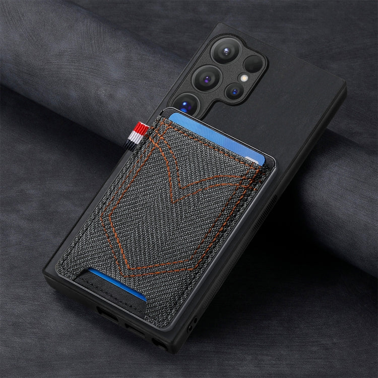 Denim Texture Leather Skin Phone Case with Card Slot, For Samsung Galaxy S24 Ultra 5G, For Samsung Galaxy S24+ 5G