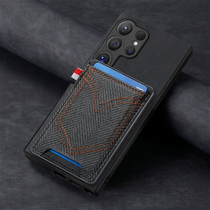 Denim Texture Leather Skin Phone Case with Card Slot, For Samsung Galaxy S24 Ultra 5G, For Samsung Galaxy S24+ 5G