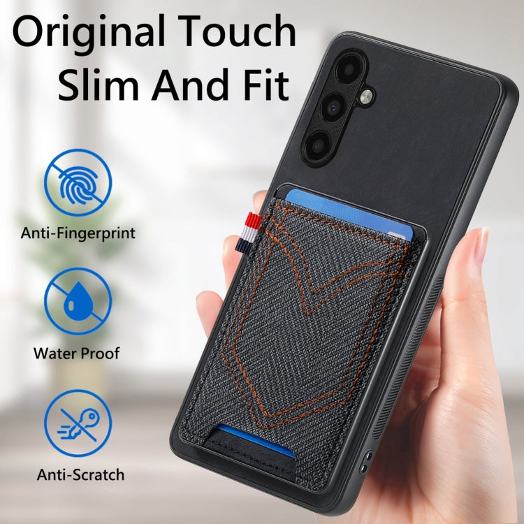 Denim Texture Leather Skin Phone Case with Card Slot, For Samsung Galaxy S24 Ultra 5G, For Samsung Galaxy S24+ 5G