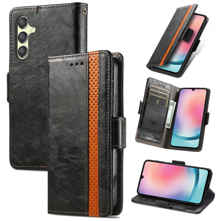 CaseNeo Splicing Dual Magnetic Buckle Leather Phone Case, For Samsung Galaxy A15, For Samsung Galaxy A55, For Samsung Galaxy A35, For Samsung Galaxy S24 Ultra 5G