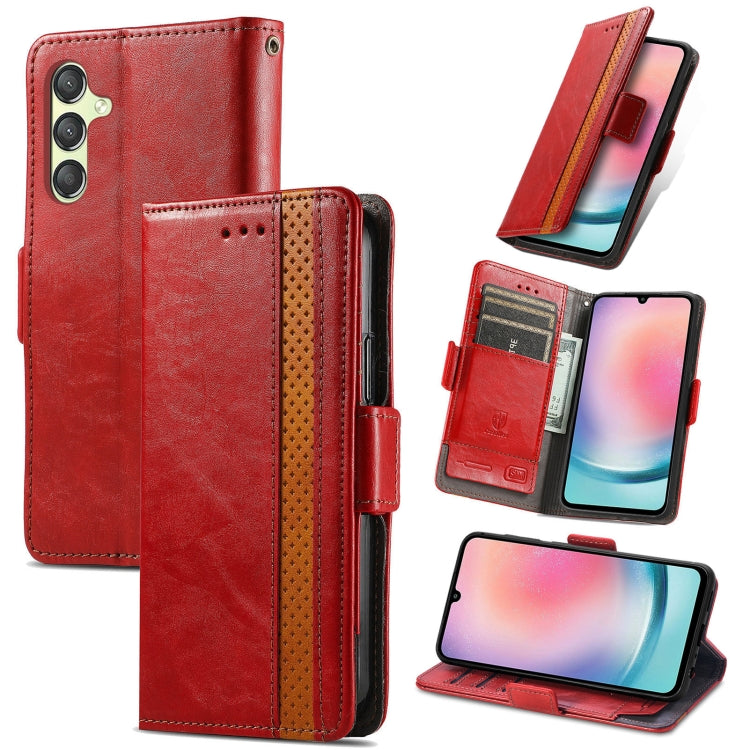 CaseNeo Splicing Dual Magnetic Buckle Leather Phone Case, For Samsung Galaxy A15, For Samsung Galaxy A55, For Samsung Galaxy A35, For Samsung Galaxy S24 Ultra 5G