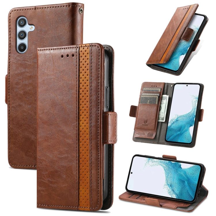 CaseNeo Splicing Dual Magnetic Buckle Leather Phone Case, For Samsung Galaxy S25 Edge 5G, For Samsung Galaxy A36 5G, For Samsung Galaxy S25 5G, For Samsung Galaxy S25+ 5G