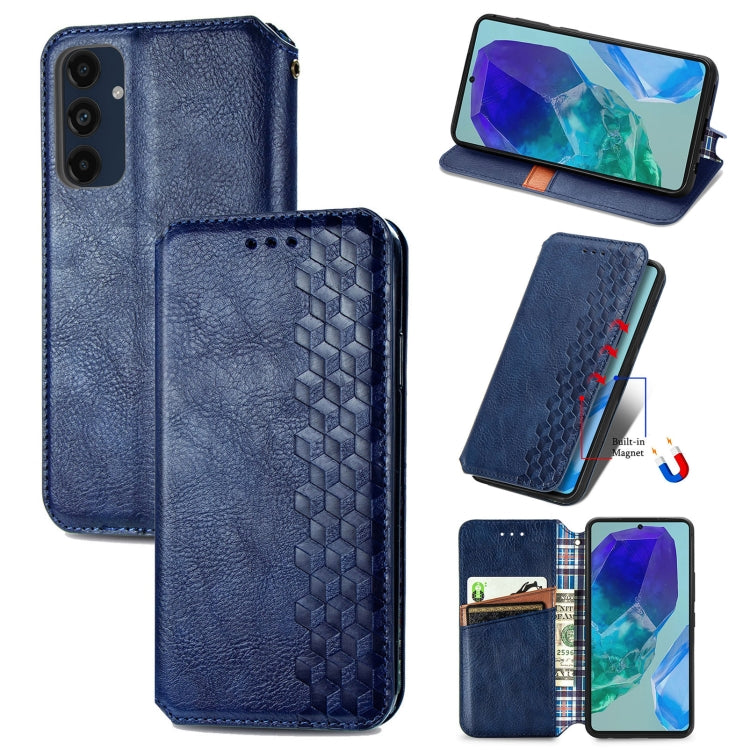 Cubic Grid Pressed Magnetic Leather Phone Case, For Samsung Galaxy S25+ 5G, For Samsung Galaxy S25 Ultra 5G, For Samsung Galaxy M55, For Samsung Galaxy A25 5G