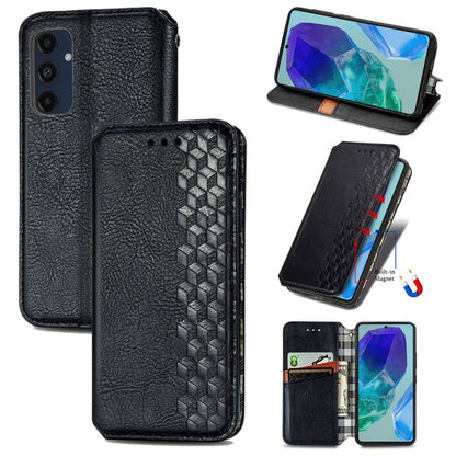 Cubic Grid Pressed Magnetic Leather Phone Case, For Samsung Galaxy S25+ 5G, For Samsung Galaxy S25 Ultra 5G, For Samsung Galaxy M55, For Samsung Galaxy A25 5G