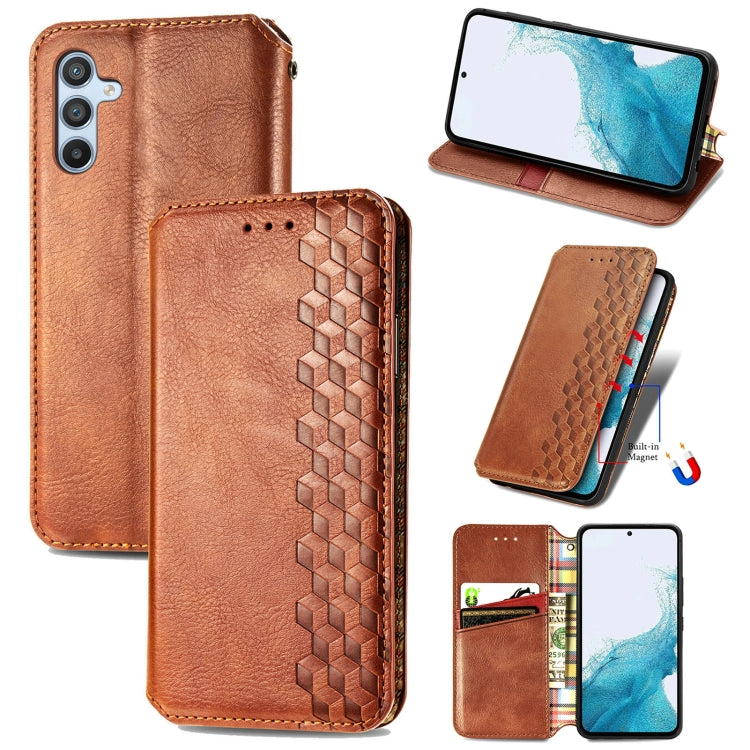 Cubic Grid Pressed Magnetic Leather Phone Case, For Samsung Galaxy A26 5G, For Samsung Galaxy A36 5G, For Samsung Galaxy S25 5G, For Samsung Galaxy S25+ 5G