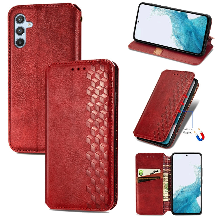 Cubic Grid Pressed Magnetic Leather Phone Case, For Samsung Galaxy A26 5G, For Samsung Galaxy A36 5G, For Samsung Galaxy S25 5G, For Samsung Galaxy S25+ 5G
