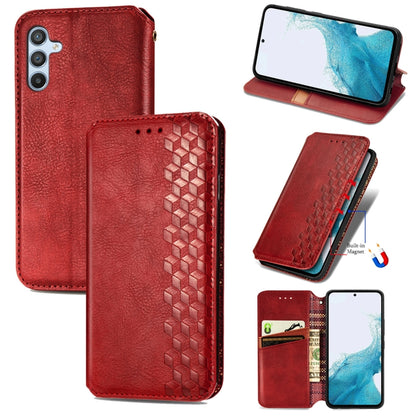 Cubic Grid Pressed Magnetic Leather Phone Case, For Samsung Galaxy A26 5G, For Samsung Galaxy A36 5G, For Samsung Galaxy S25 5G, For Samsung Galaxy S25+ 5G