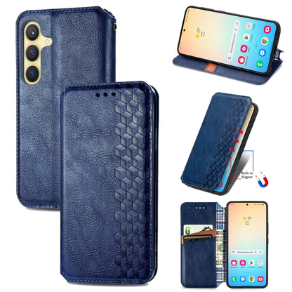 Cubic Grid Pressed Magnetic Leather Phone Case, For Samsung Galaxy A26 5G, For Samsung Galaxy A36 5G, For Samsung Galaxy S25 5G, For Samsung Galaxy S25+ 5G