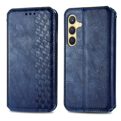 Cubic Grid Pressed Magnetic Leather Phone Case, For Samsung Galaxy S25+ 5G, For Samsung Galaxy S25 Ultra 5G, For Samsung Galaxy M55, For Samsung Galaxy A25 5G