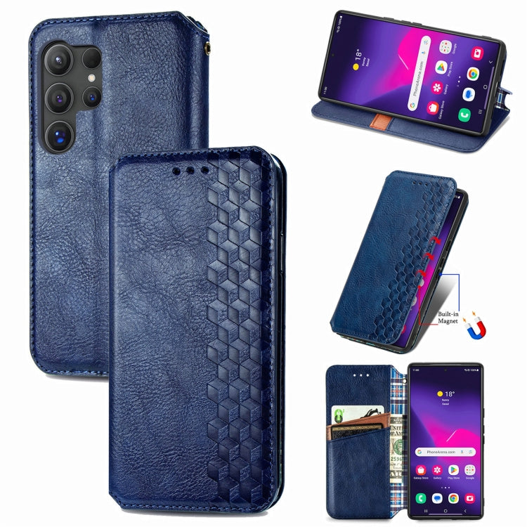 Cubic Grid Pressed Magnetic Leather Phone Case, For Samsung Galaxy S25 Ultra 5G, For Samsung Galaxy M55, For Samsung Galaxy A25 5G