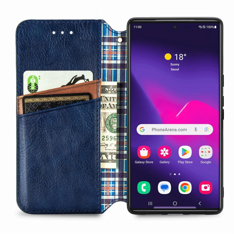 Cubic Grid Pressed Magnetic Leather Phone Case, For Samsung Galaxy S25 Ultra 5G, For Samsung Galaxy M55, For Samsung Galaxy A25 5G